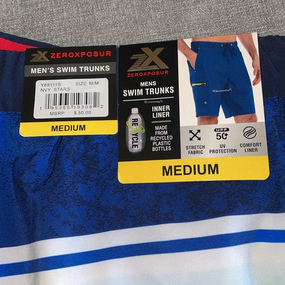 ZeroXposur Navy Star America USA Swim Trunks - Picture 7 of 9